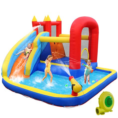 QXDRAGON Inflatable Water Slide Bounce House Playhouse with Pool ...