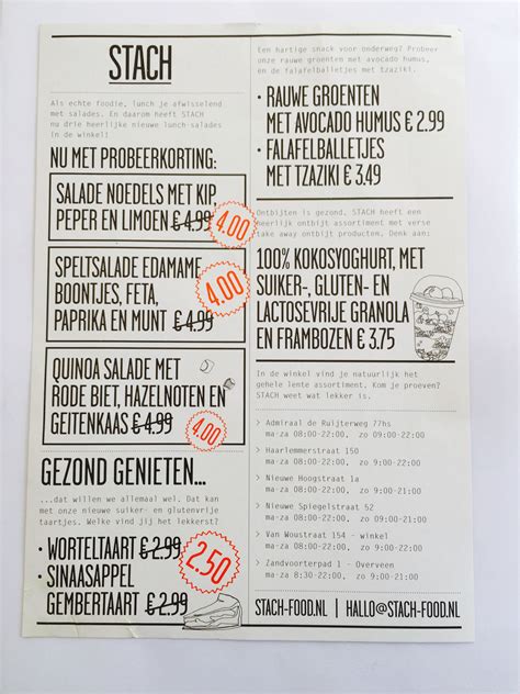 Menu stach amsterdam | Branding, Menu, Journal