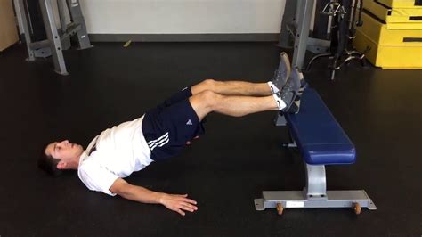 Hamstring Bridge on Bench - YouTube