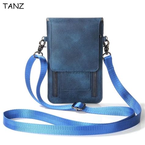 TANZ Universal Leather Cell Phone Bag Shoulder Pocket Wallet Pouch Case ...