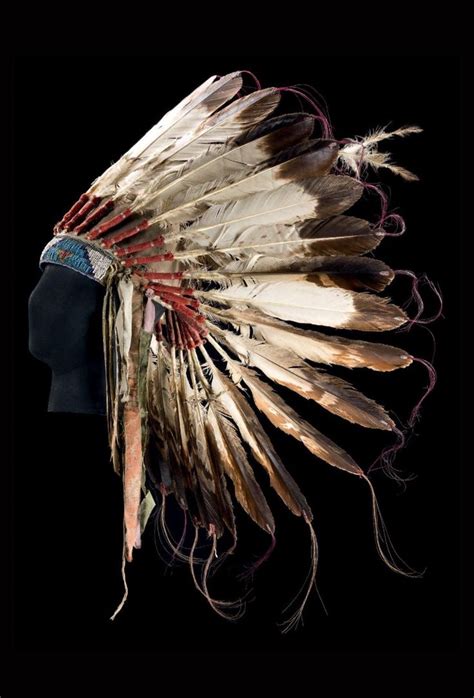 USA | Warrior's headdress; Plains Indians; Sioux | Felt, cloth ...