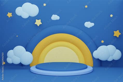 Cartoon cute craft stage layouts.3d illustration and rendering. Stock Illustration | Adobe Stock