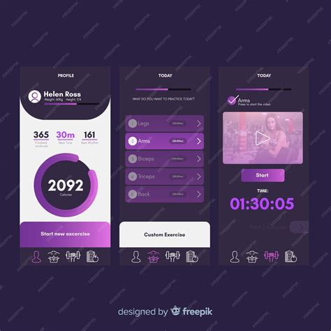 Free Vector | Fitness mobile app infographic template flat style