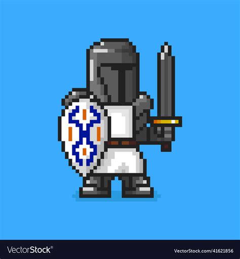 Knight in pixel art Royalty Free Vector Image - VectorStock