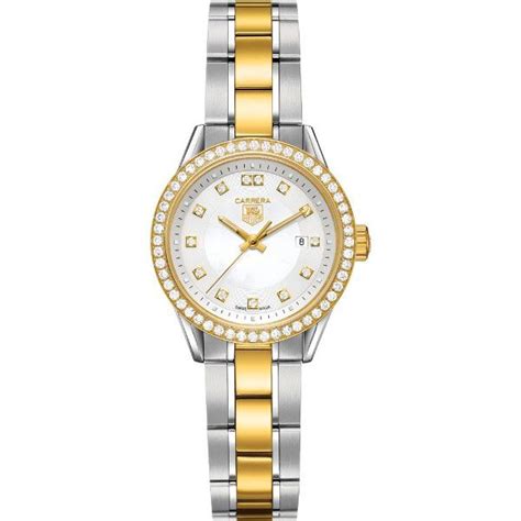 TAG Heuer Carrera Diamond Women's Fixed 18K Yellow Gold Set Watch ...