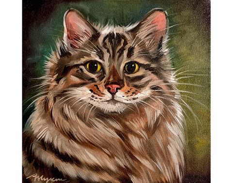 Cat Painting Cat portret Pet portrait Original Painting Oil | Etsy