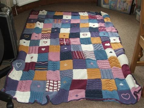 knitted patchwork blanket- wish I knew how to make one of these in 2024 ...