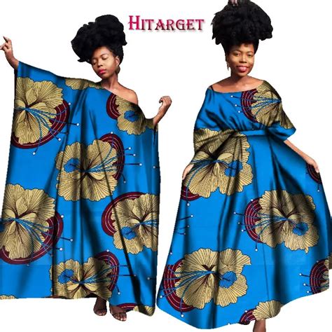 Vintage African Dresses for Women Bazin Riche Kanga Clothing Big Robe ...