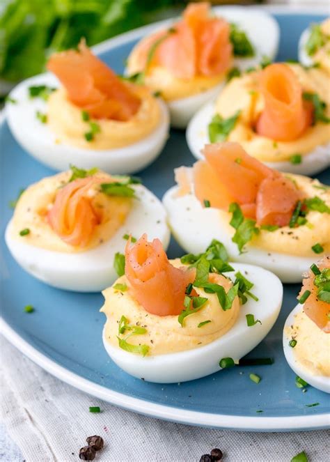 Try Our Low-Carb Smoked Salmon Deviled Eggs Recipe! | Recipe | Easy salmon recipes, Appetizer ...