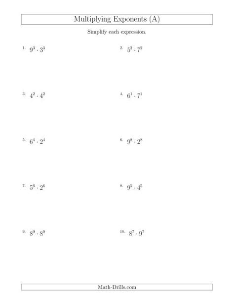 Multiplying Exponents With Different Bases and the Same Exponent (All ...