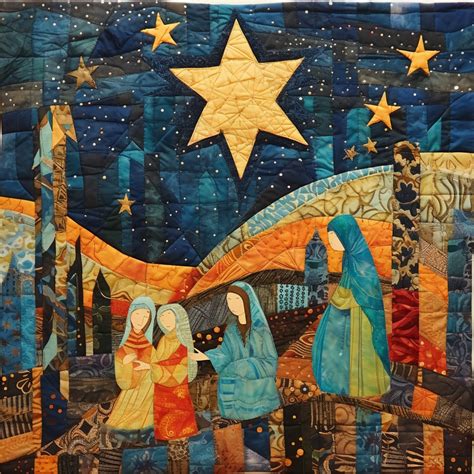 Christmas Nativity Scene Quilt Free Stock Photo - Public Domain Pictures