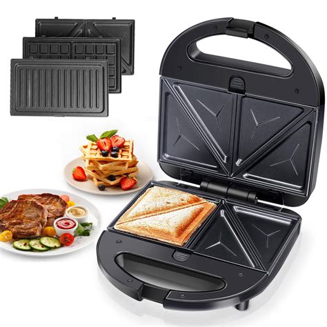 Aigostar 3-in-1 Grilled Cheese Sandwich Maker Waffle Iron with Removable Plates - Walmart.com