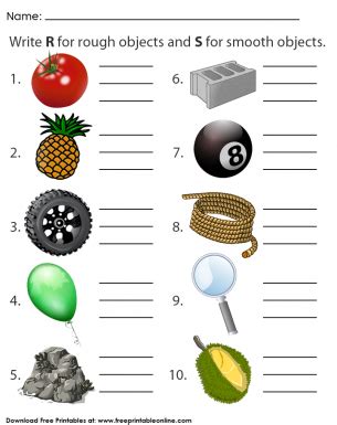 Rough and Smooth Objects Worksheets