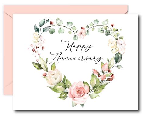 Happy Anniversary Card Personalized Anniversary Card Floral - Etsy