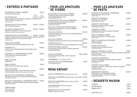 menus – Restaurant Pizzeria la Fattoria