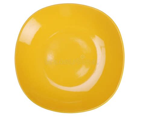 Yellow plate. stock photo. Image of dish, saucer, isolate - 7455090