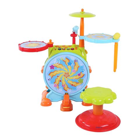 Electric Big Toy Drum Set For Kids By Dimple - Comes with Microphone ...