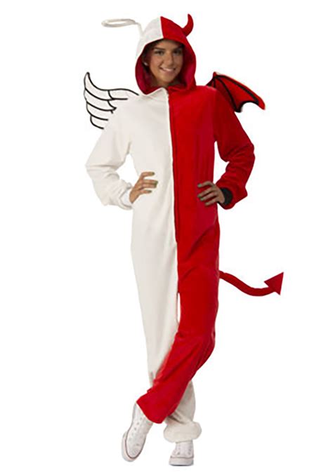 Adult Angel / Devil Jumpsuit Costume | Onesie Costume