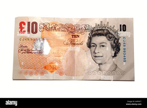 The front view of an English 10 pound note Stock Photo - Alamy