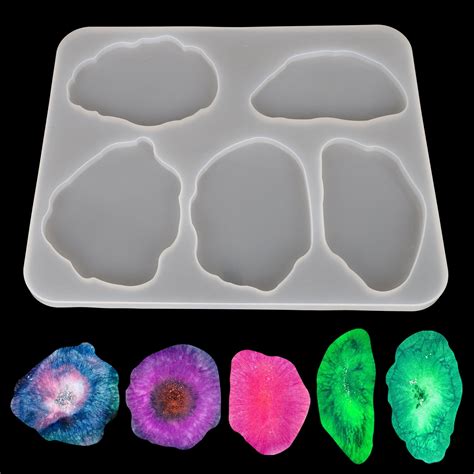 Large Irregular Coaster Resin Agate Molds, 5 Sizes Thick Durable ...