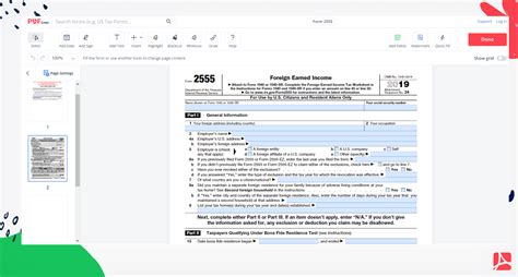 Form 2555 | Blank Template to Fill Online | PDFLiner