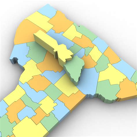 New York Political Map 3d Model - vrogue.co
