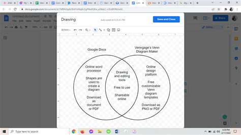 Venn Diagram Google Docs Template