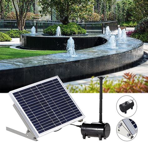 Solar Panel Powered Brushless Water Fountain Pump For Pond Garden Outdoor Submersible Kit ...