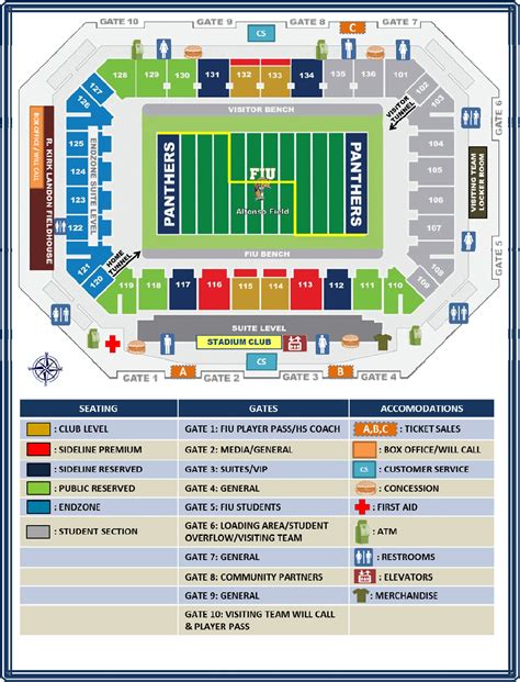 Seating Chart of the Golden Panther Stadium | Stadium, Seating charts ...