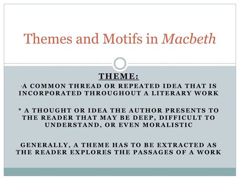 PPT - Themes and Motifs in Macbeth PowerPoint Presentation, free download - ID:2669797