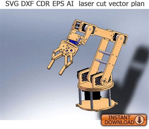 Robot Arm on Servos. Laser Cut Files SVG DXF Vector Plans - Etsy Canada