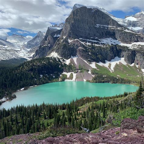 Glacier National Park -> Grinnell Lake from Grinnell glacier trail ...