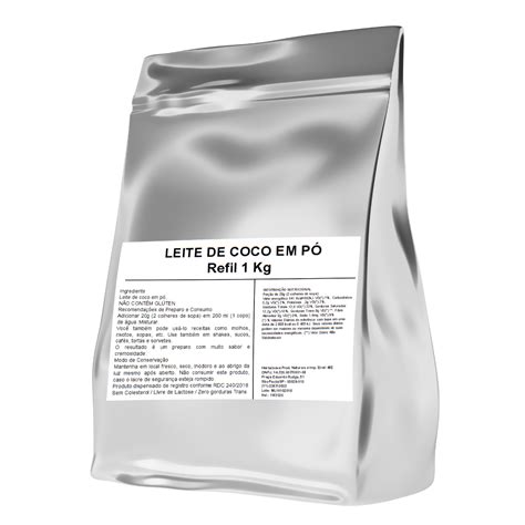 Leite de Coco em po puro 1 Kilo Quilo 1Kg Embalagem Refil - WVegan - A ...