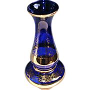 Cobalt blue gold, Tall glass vase, Cobalt blue