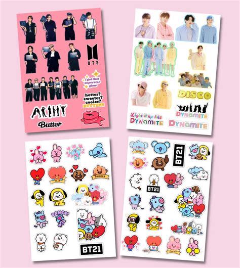 The K-Fandom BTS - BT21 Butter_Dynamite Sticker Set (4 Sticker Sheets ...