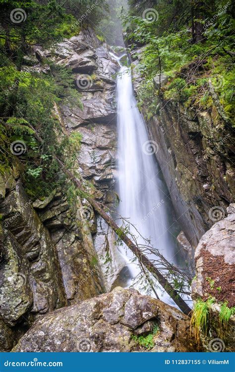 The Huge Waterfall in High Tatras National Park, Slovakia. Stock Image ...