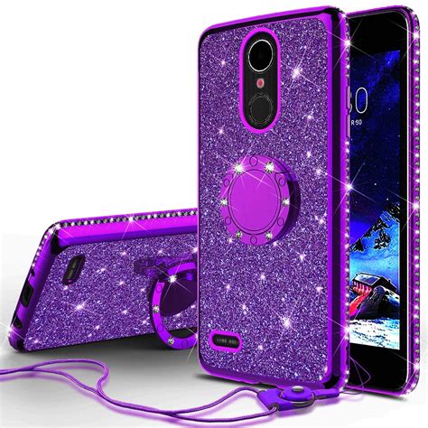 Glitter Cute Phone Case for LG K20 Plus, LG K20v, K10 2017,LG Harmony Case, Bling Rhinestone ...