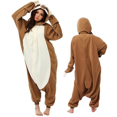 Sloth Onesie Pajamas for Adult Animal Onesies Cosplay Halloween ...