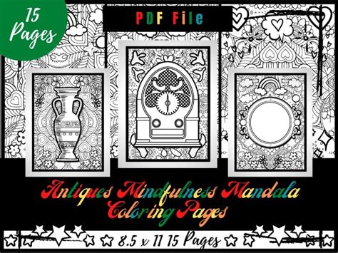 Antiques Mindfulness Mandala Colouring Pages, Antiques Printable ...