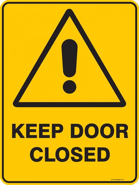 Keep Door Closed Sign Printable