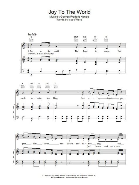 Isaac Watts Joy To The World Sheet Music Notes | Sheet music notes ...