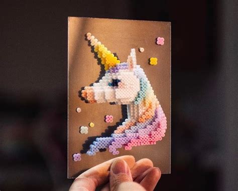 Magical 3D Hama bead Unicorn created by @mard_bead on Instagram Perler ...