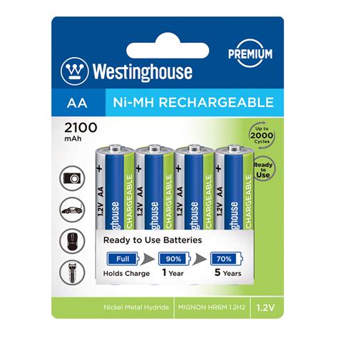 Ni-MH Rechargeable - NH-AA2100ARBP4 - Westinghouse