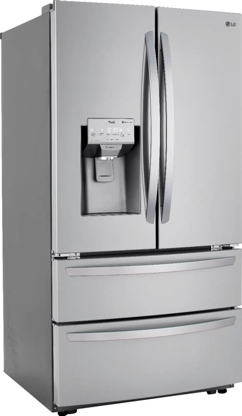 LG 22 4-Door French Door Counter-Depth Smart Refrigerator With External Tall Ice And Water ...