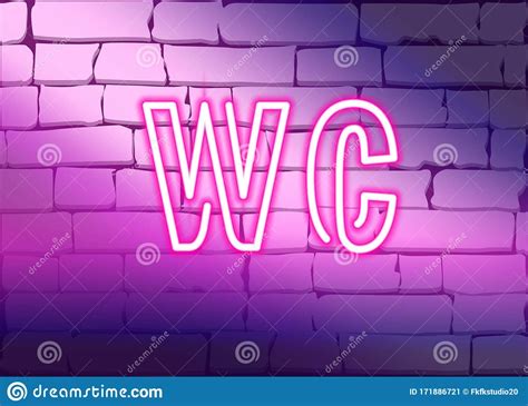 Glowing Neon Wc, Restroom Sign. Toilet Bowl Icon. Vector Illustration. Stock Vector ...