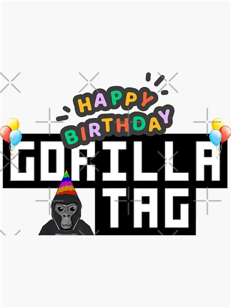 "Happy Birthday Gorilla Tag" Sticker by BTCMOON | Redbubble