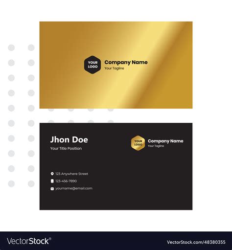 Creative gold business card design template Vector Image