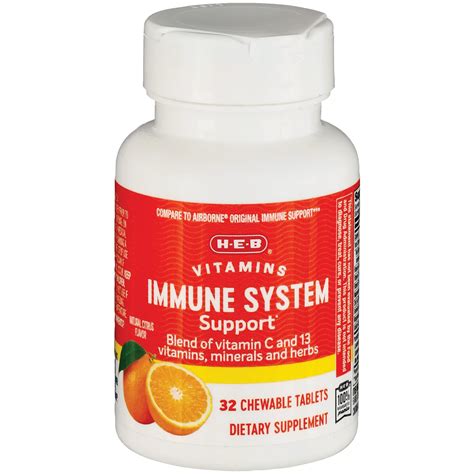 H-E-B Vitamins Immune System Support Chewable Tablets - Citrus - Shop Vitamins A-Z at H-E-B