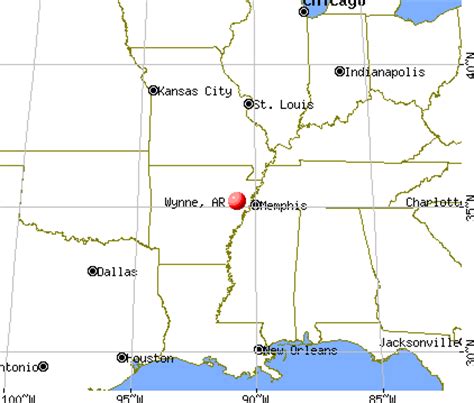 Map Of Wynne Arkansas | Dakota Map