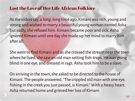 Lost the Love of Her Life African Folklore Story, storytelling is ...